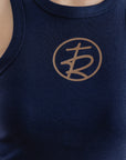 "The Riley" Cropped Tank - Navy