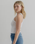 "The Riley" Cropped Tank - White