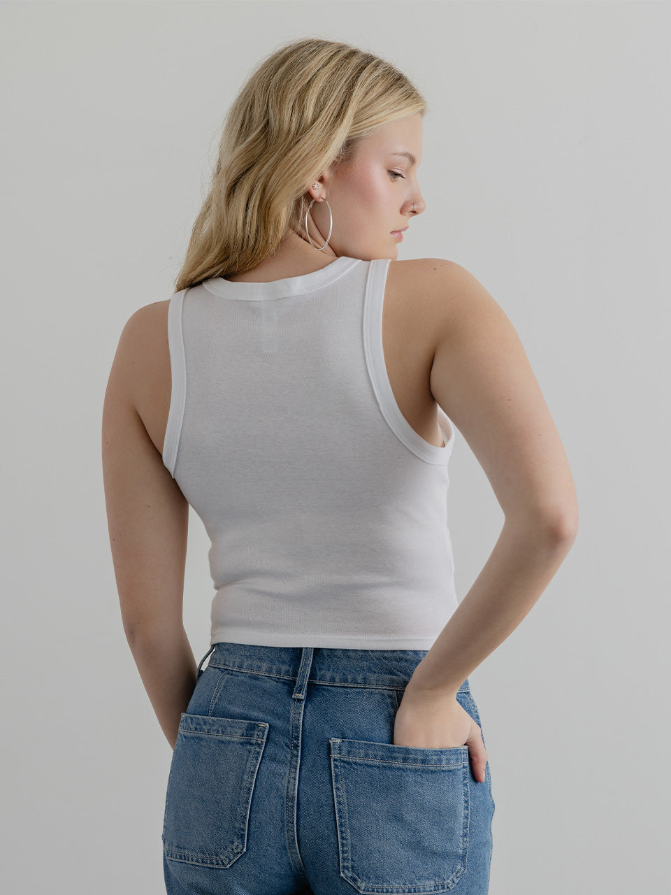 "The Riley" Cropped Tank - White