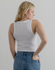 "The Riley" Cropped Tank - White