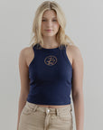 "The Riley" Cropped Tank - Navy
